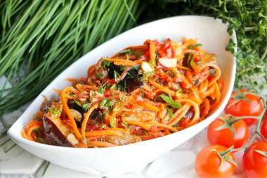 Aubergine carrot and pepper salad