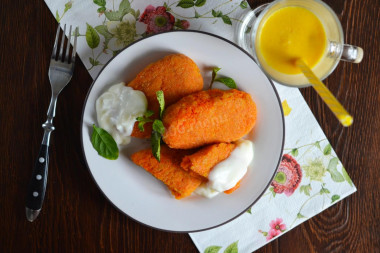 Carrot cutlets from boiled carrots as in kindergarten