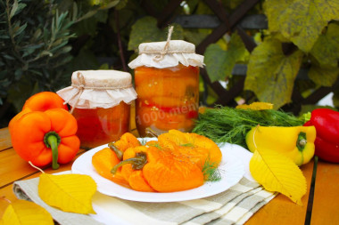 Marinated Bulgarian pepper with garlic for winter