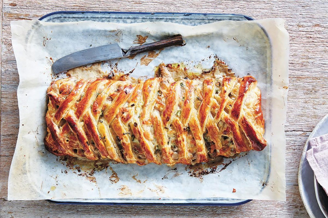 Puff pastry meat strudel dough