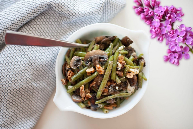 Green bean salad mushrooms