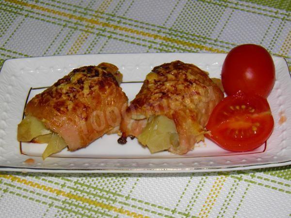 Pork chops rolls with potato filling