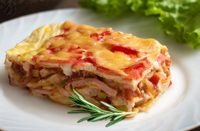 Lasagna with ham