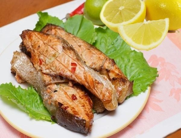 Grilled trout steak