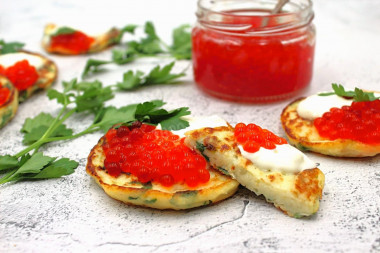 Potato pancakes with caviar