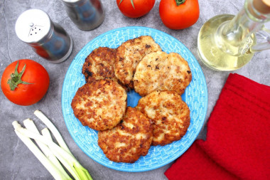 Chicken thigh patties with cream cheese