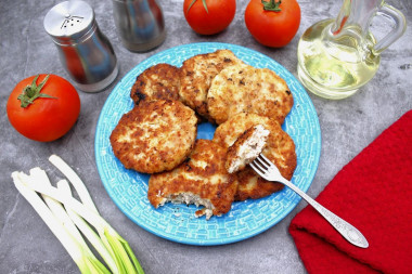 Chicken thigh patties with cream cheese