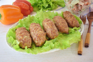 Lula minced pork kebab with starch in the oven