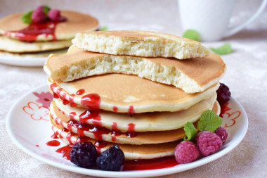 Pancakes with milk are tender