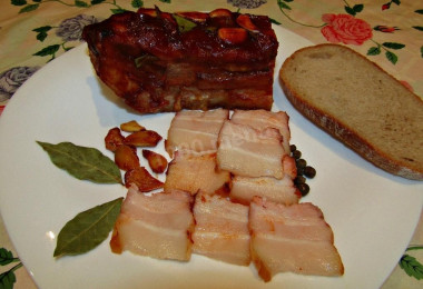 Pork belly, baked in two sauces