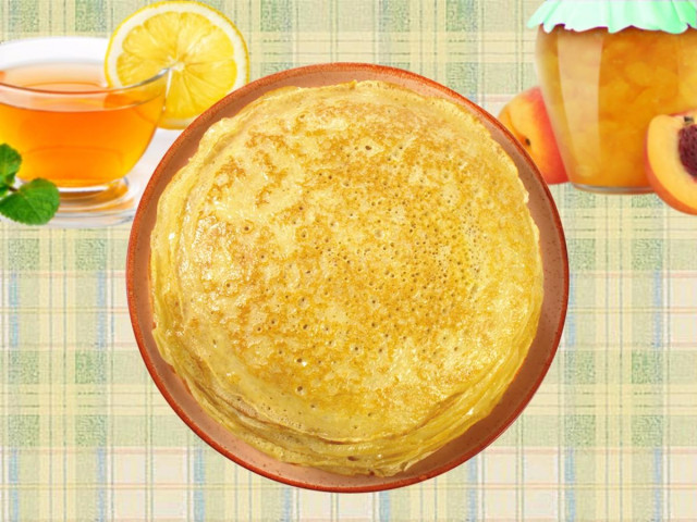 Milk custard pancakes with holes