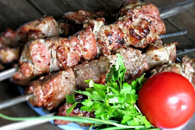 Marble beef kebab