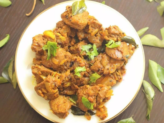 Lamb liver in a frying pan