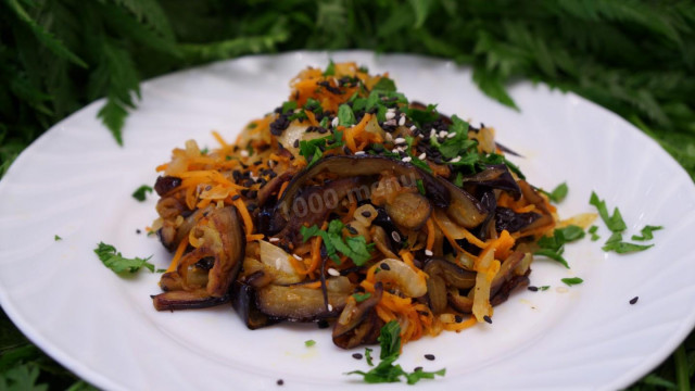 Hot appetizer of eggplant with carrots in Korean