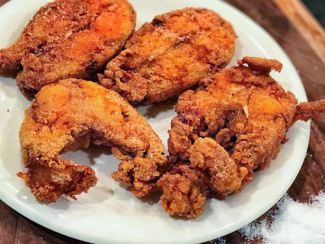 Catfish steak in batter