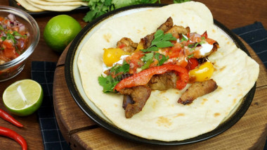 Mexican Fajitos in a Tortilla