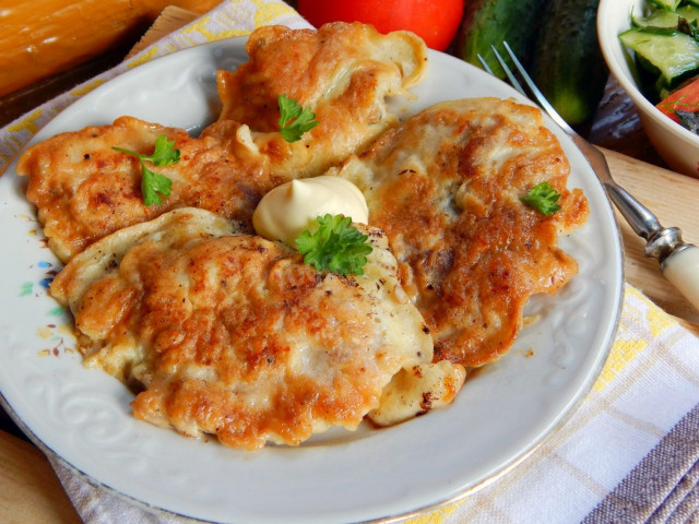 Chicken fillet chops in batter