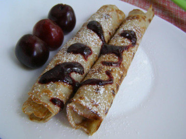 Buckwheat and wheat flour pancakes