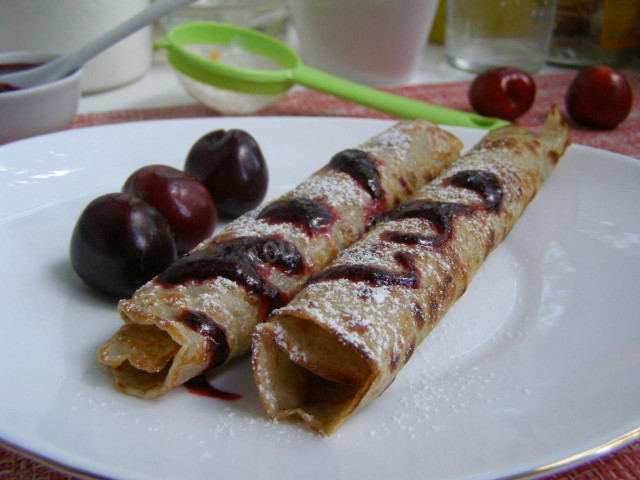 Buckwheat and wheat flour pancakes