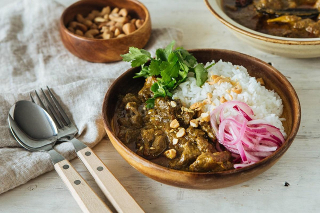 Curry with meat and durian