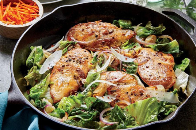 Chicken with escarole