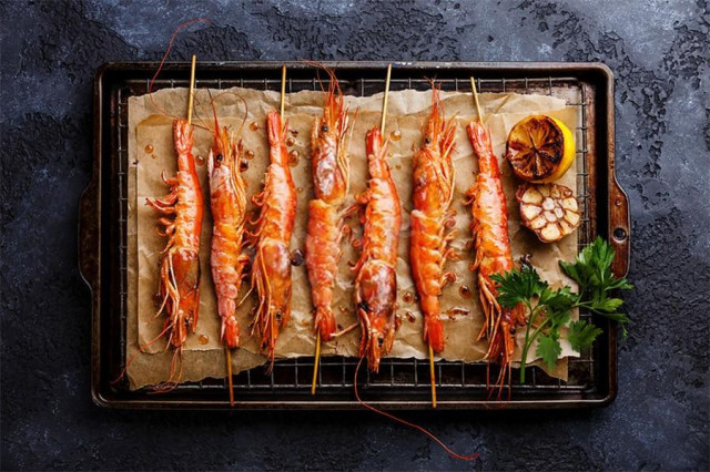 Grilled langoustines