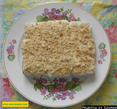 Cookie Cake, sour cream and cream and cottage cheese without baking