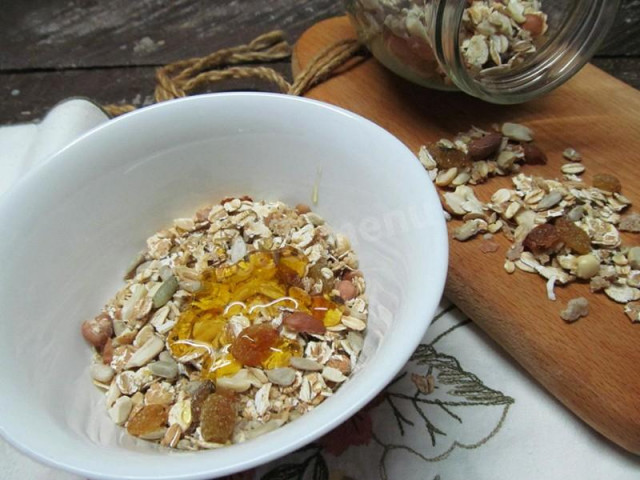 Granola in a frying pan