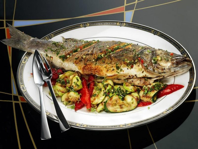 Grilled sea bass