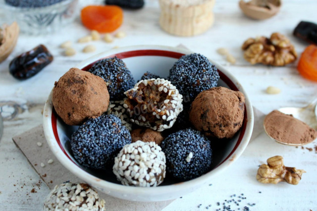 Sweets made from dried fruits and nuts with your own hands