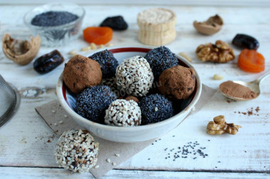 Sweets made from dried fruits and nuts with your own hands