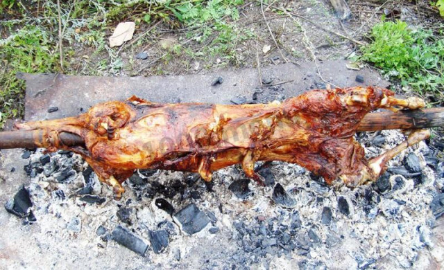 Lamb on a spit