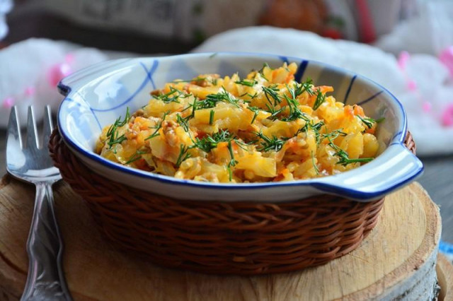 Bigus with minced cabbage and rice