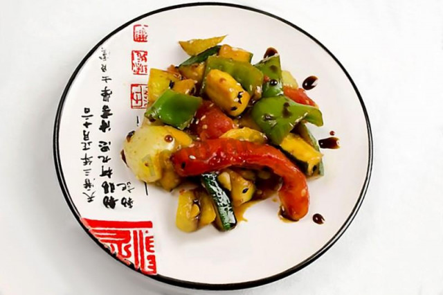 Teriyaki vegetables in rice wine