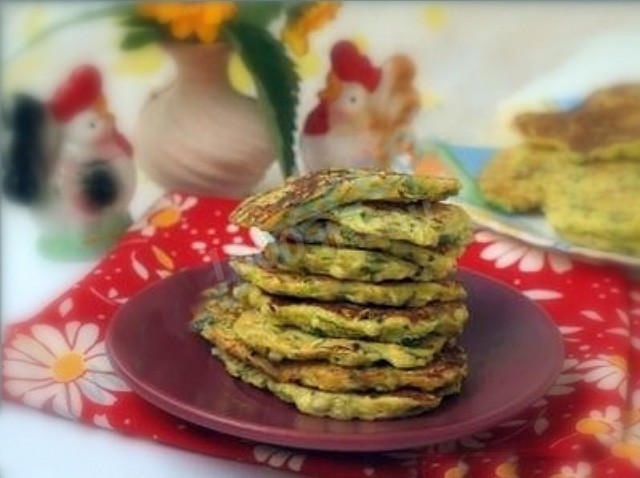 Zucchini pancakes with cheese