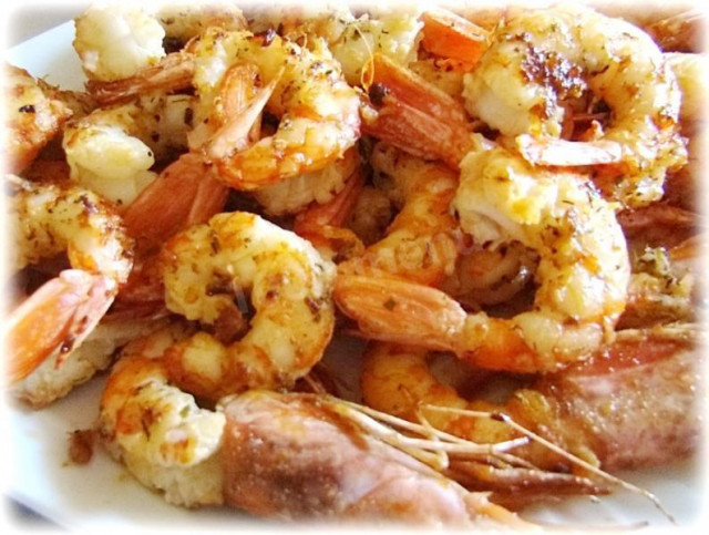 Spicy tiger prawns