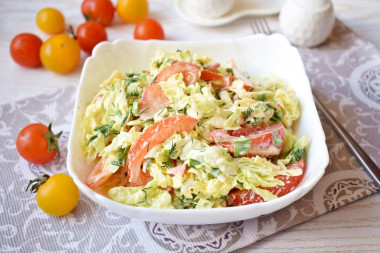 Peking cabbage tomato cheese salad