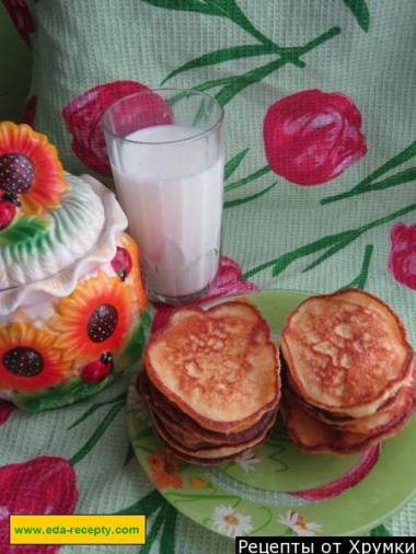 Delicious pancakes on kefir with additives