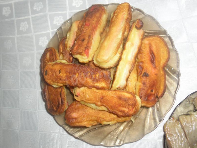 Crab sticks in beer batter