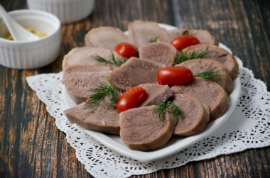 Boiled beef tongue