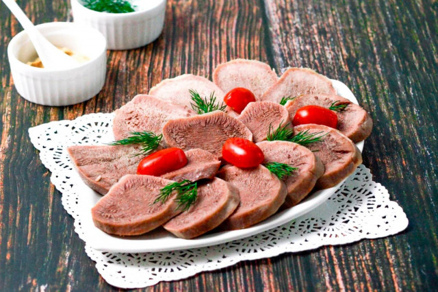 Boiled beef tongue