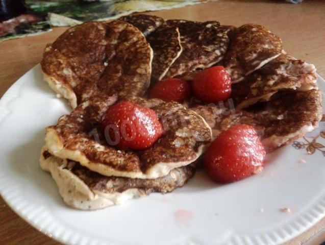 Buckwheat flour pancakes with milk and yeast