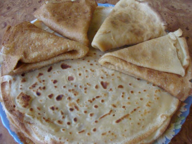 Pancakes with milk and beer