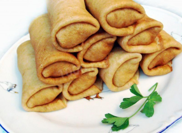 Pancakes with meat carrots and cabbage