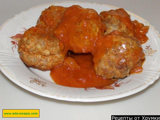 Homemade meatballs in tomato juice