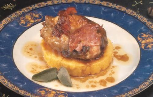 Polenta with quails