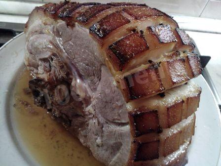 Baked pork ham in the oven with honey crust