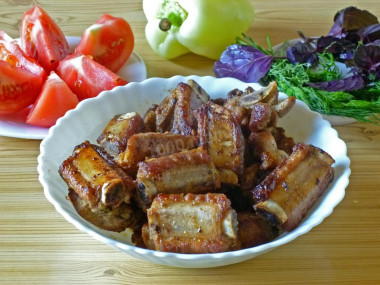 Pork ribs under fried with mayonnaise