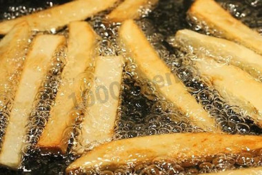 French fries, fried in vegetable oil