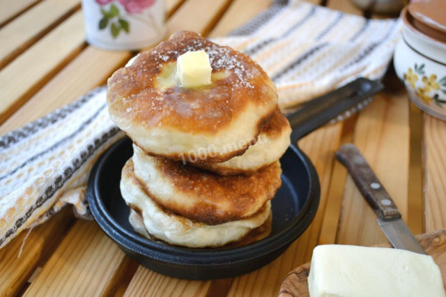 Fried crumpets in a frying pan